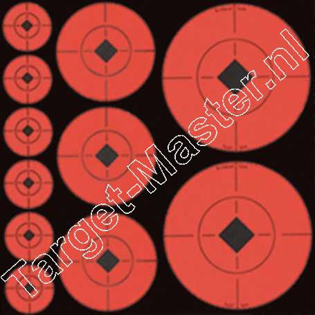 BIRCHWOOD CASEY  -  Zelf Klevende Doelen  -  TARGET SPOTS  -  Assortiment Doelen  -  ROOD
